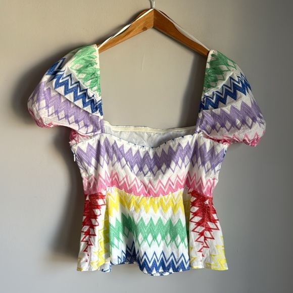 NEW Anthologie Yumi Kim Eliza Embroidered Top in Carnival Large - Picture 3 of 11